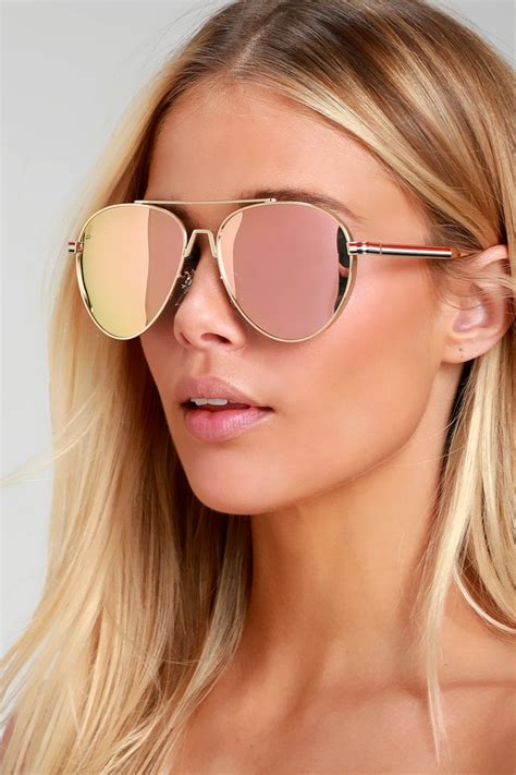 mirrored sunglasses rose gold